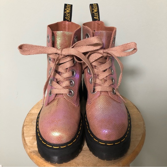 Dr. Martens Molly Metallic Platform Boots - Picture 2 of 16